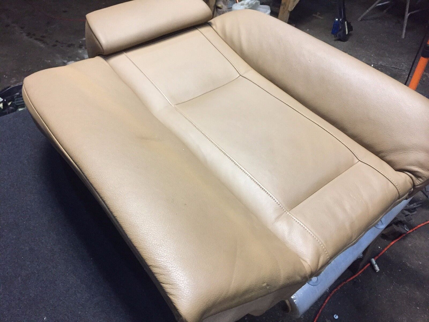 02 03 04 05 BMW 745i E65 Rear Right Passenger Side Back Upper Leather Seat OEM