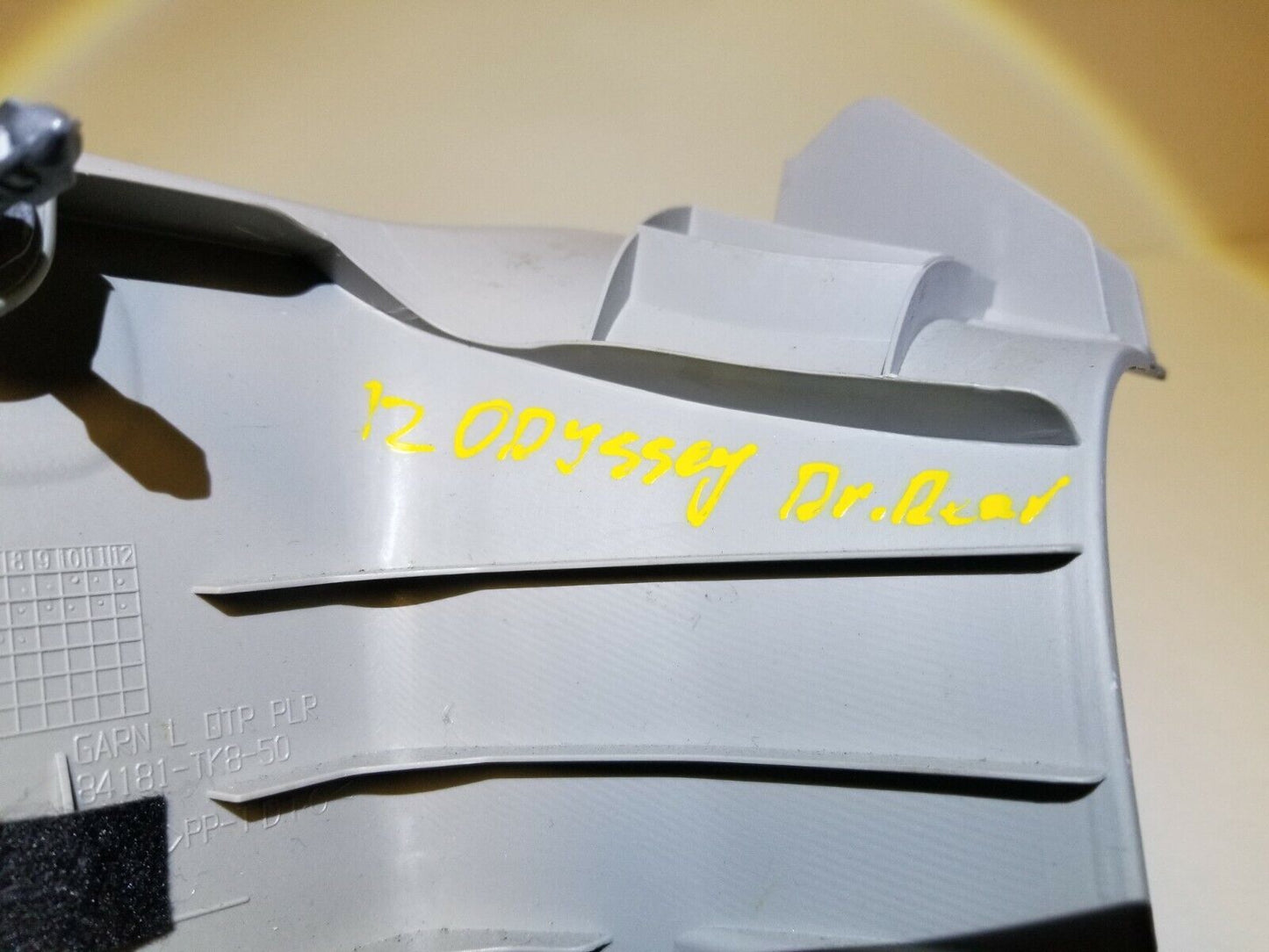 11 12 13 Honda Odyssey Left Center Driver Side Upper B Pillar Trim Cover OEM