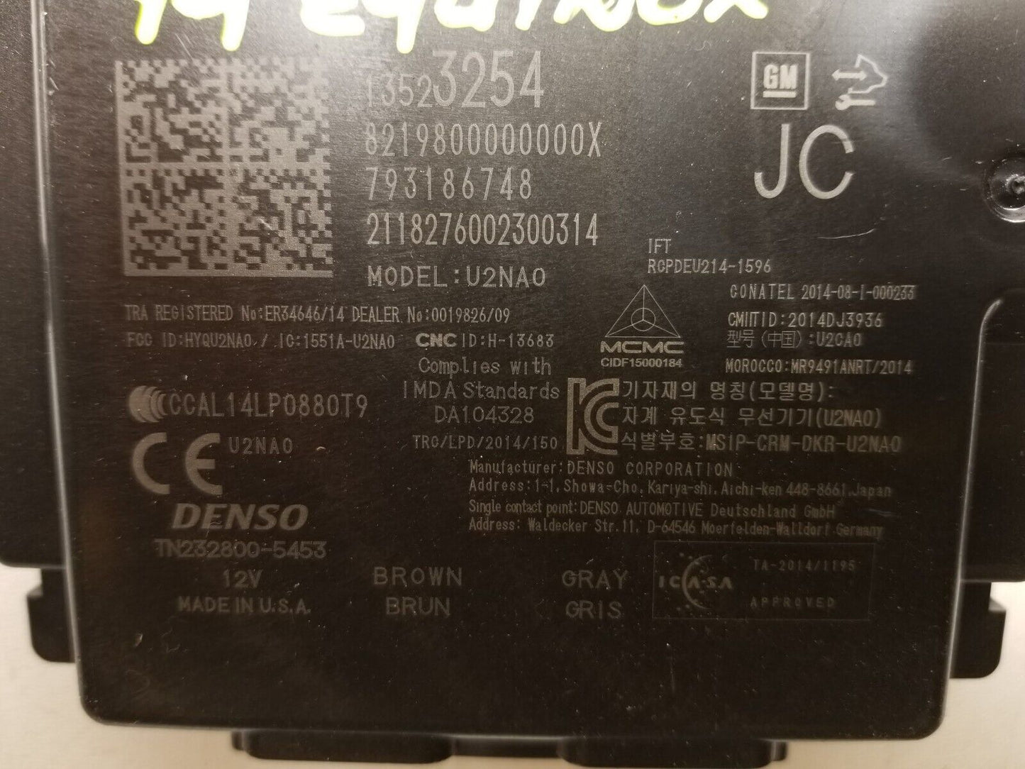 18 19 20 21 Chevrolet Equinox Keyless Entry Anti-theft Control Module OEM