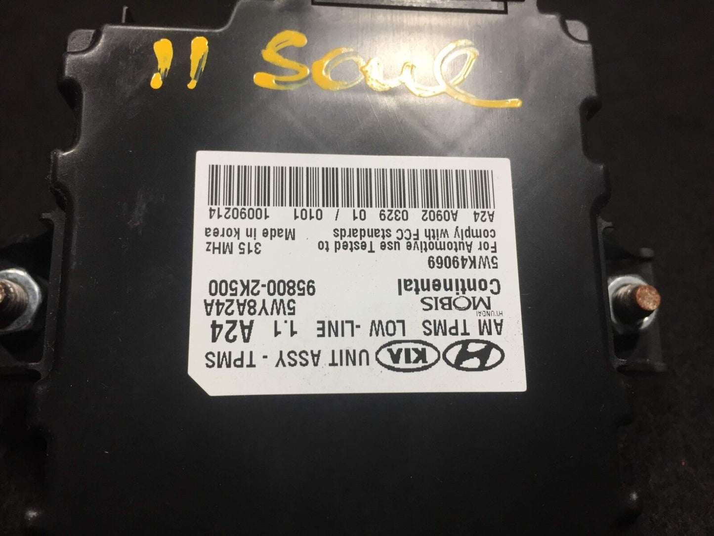 2010 2011 Kia Soul 2.0l Tire Pressure Computer Control Module Tpms OEM A1 57k