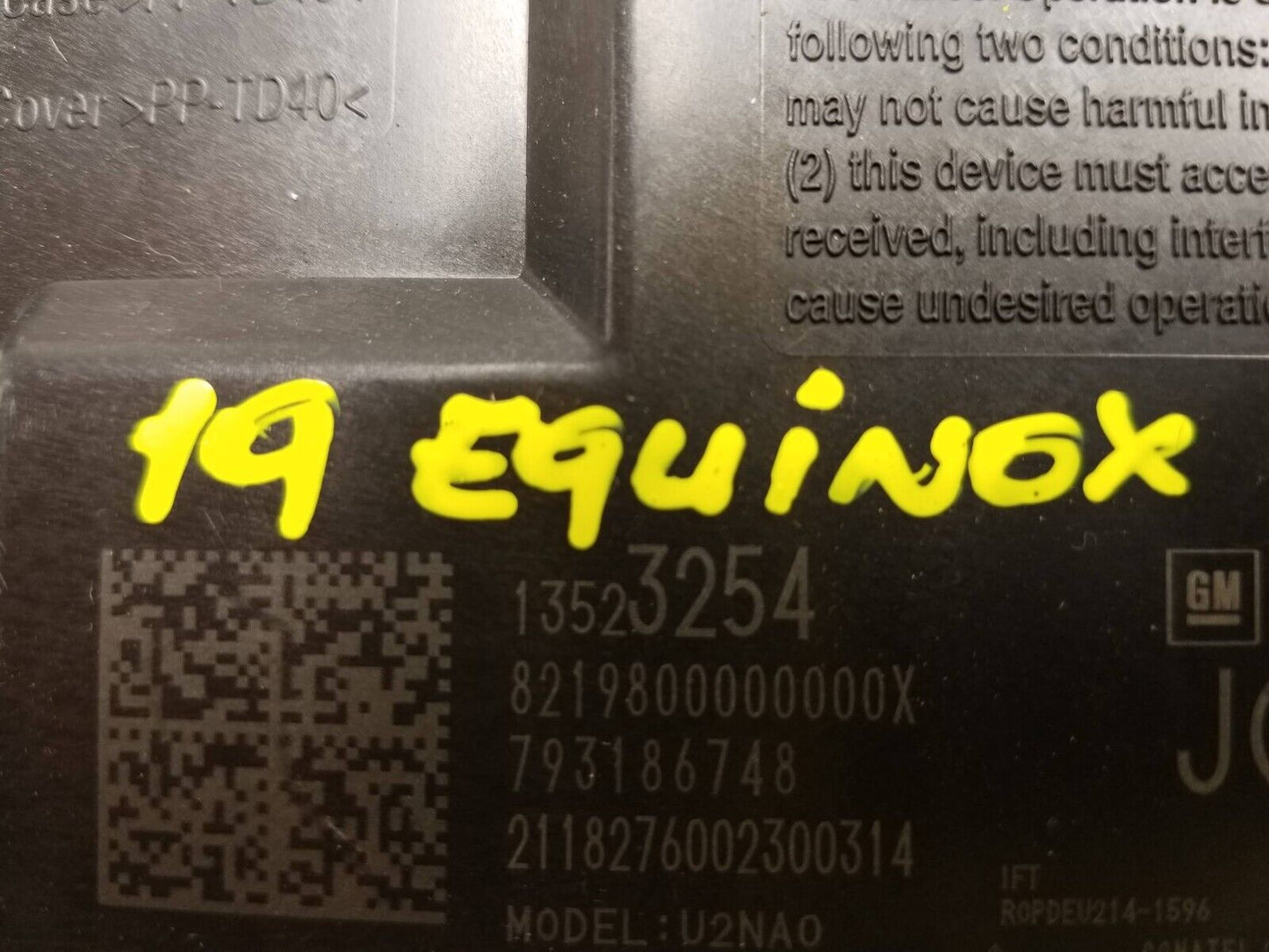 18 19 20 21 Chevrolet Equinox Keyless Entry Anti-theft Control Module OEM