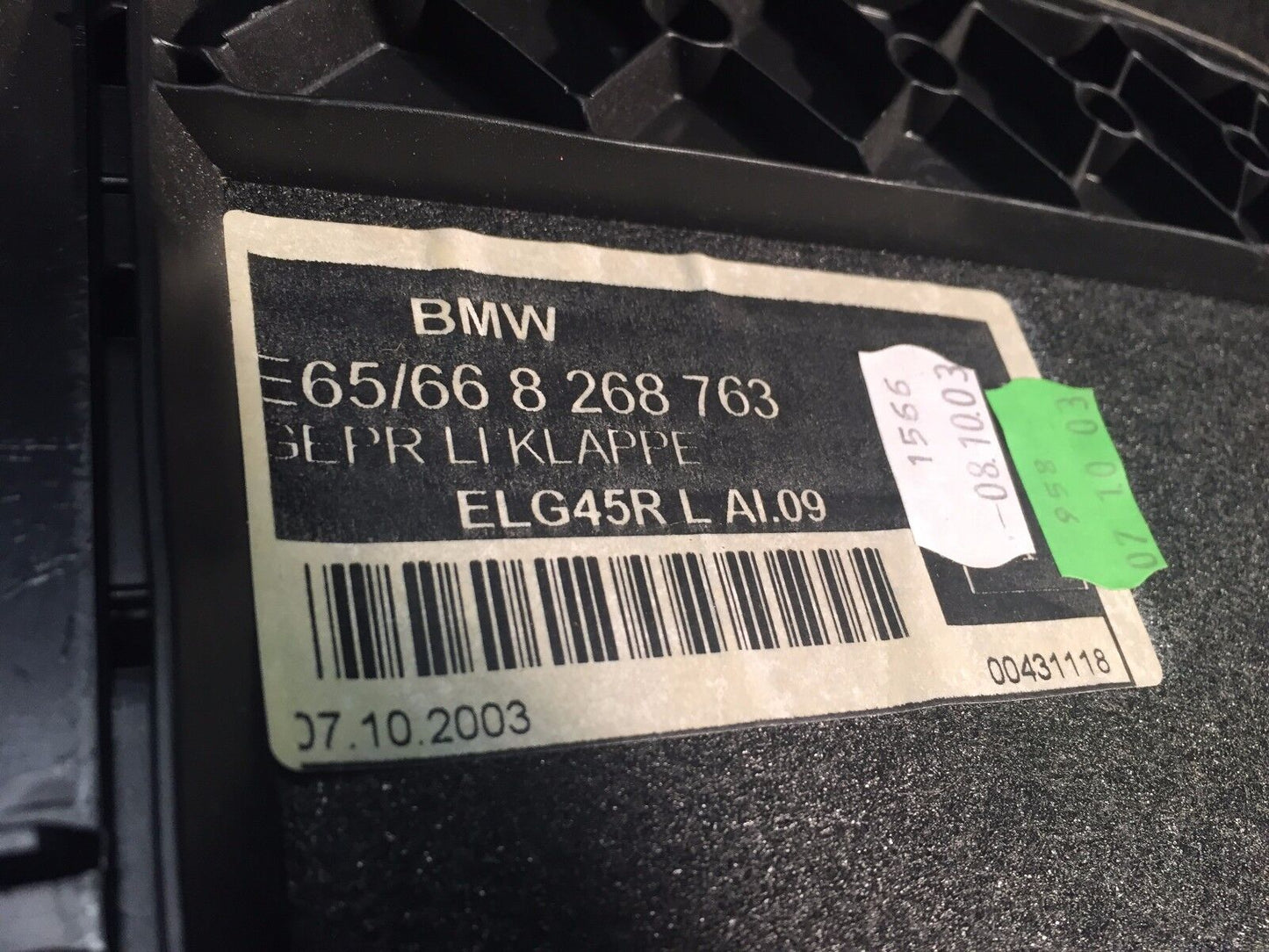 02 03 04 05 BMW E65 Rear Trunk Left Driver Side Liner Panel Lid Cover Door Trim