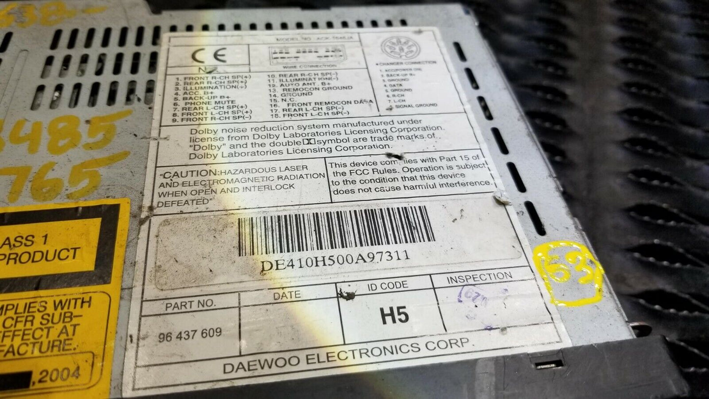04 05 06 Suzuki Verona Reno AM FM Radio Cd Cassette Player Reciever OEM #63