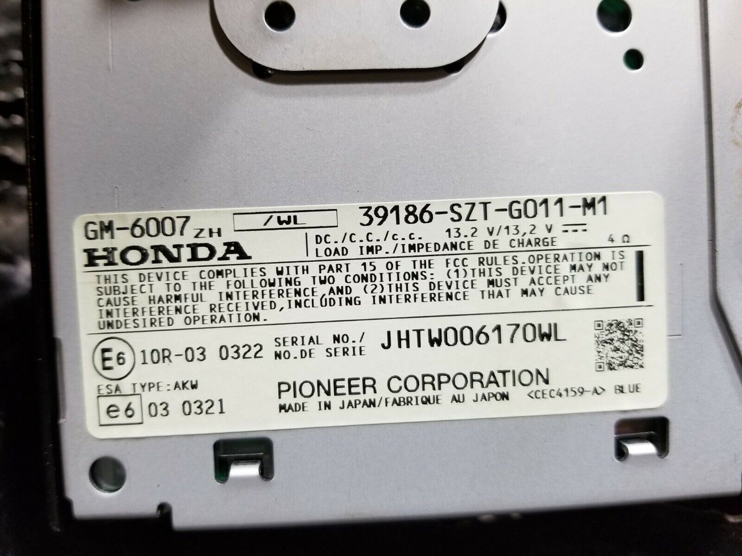 11 12 13 14 15 16 Honda Cr-z Pioneer Amplifier Amp 39186-szt-g011-m1 OEM 82k