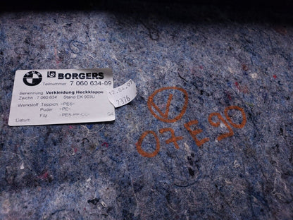 2007 - 2011 BMW E90 328i Trunk Lid Trim Panel Cover 7060634 OEM