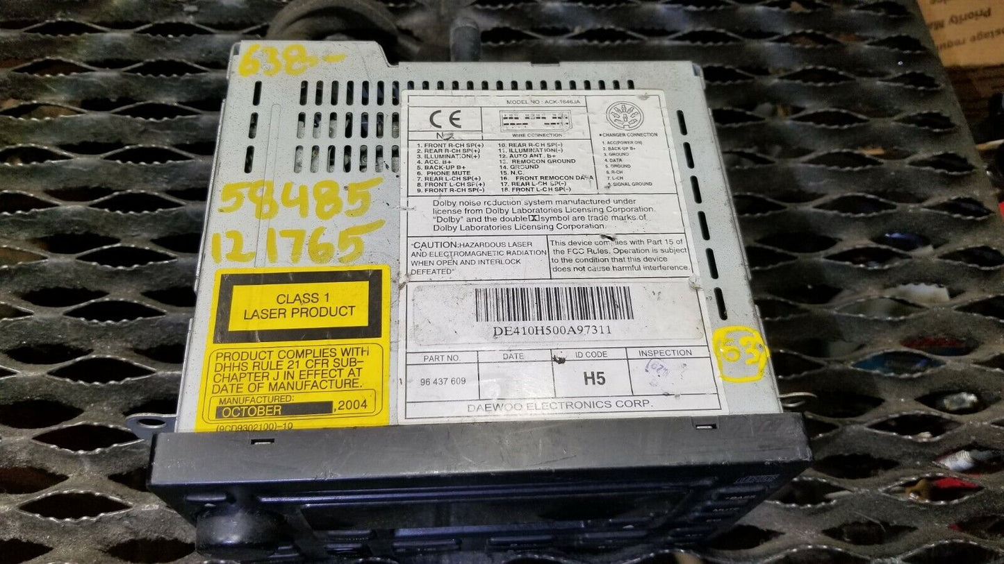 04 05 06 Suzuki Verona Reno AM FM Radio Cd Cassette Player Reciever OEM #63