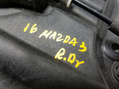 14 15 16 Mazda 3 Sdn Rear Left Driver Door Window Regulator Panel OEM 41k Miles