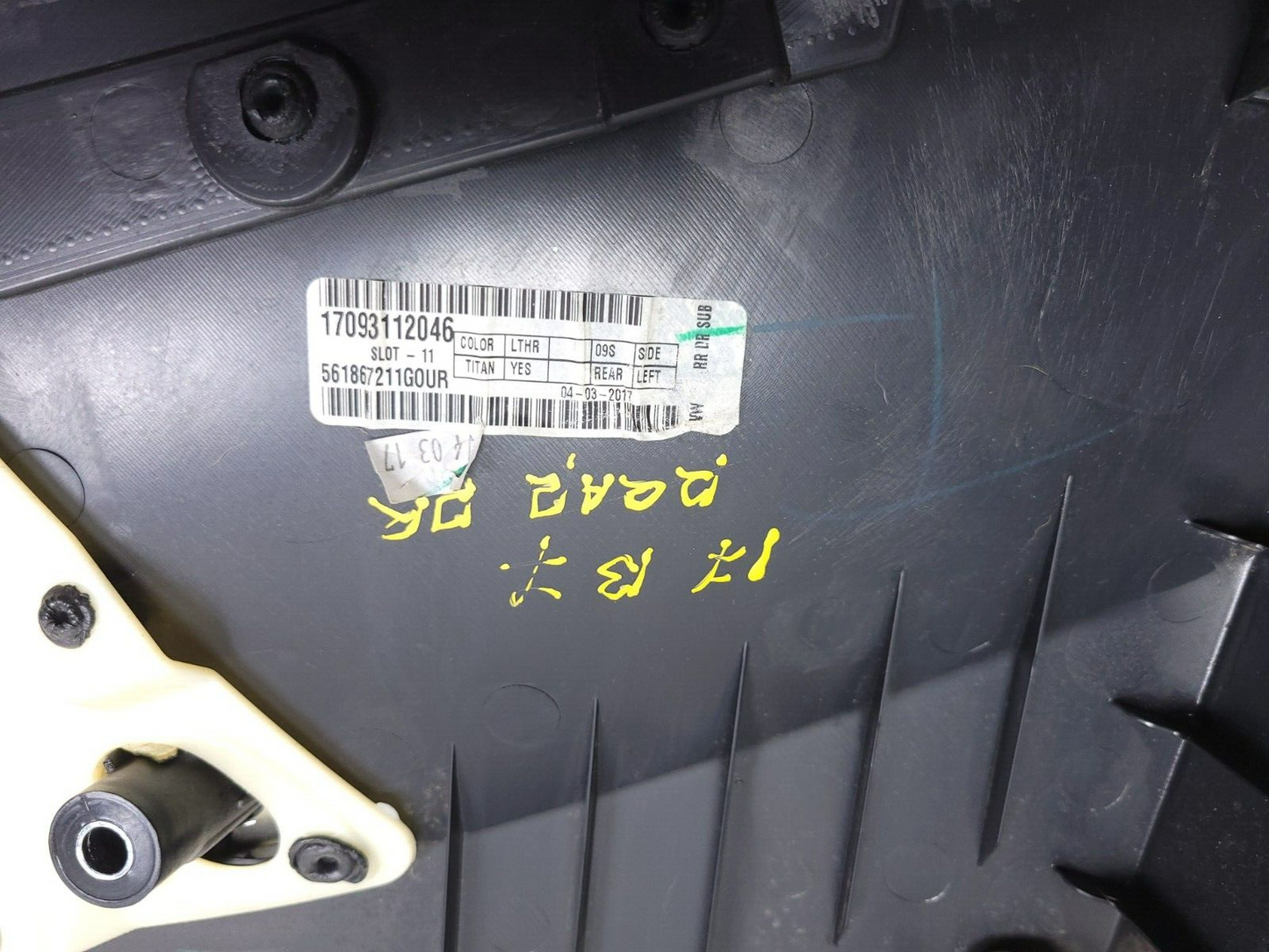 16 - 19 Volkswagen Passat B7 Rear Door Panel Trim Driver Side Left OEM