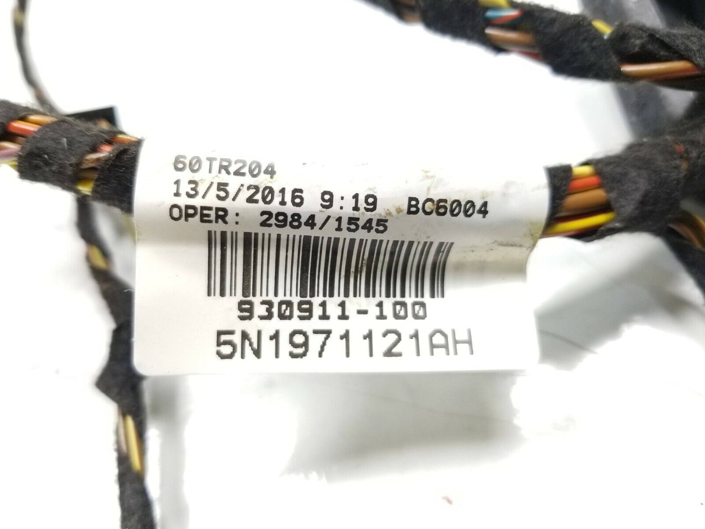09 11 12 13 14 15 16 17 VW Tiguan Front Right Pass Door Wire Harness OEM 43k