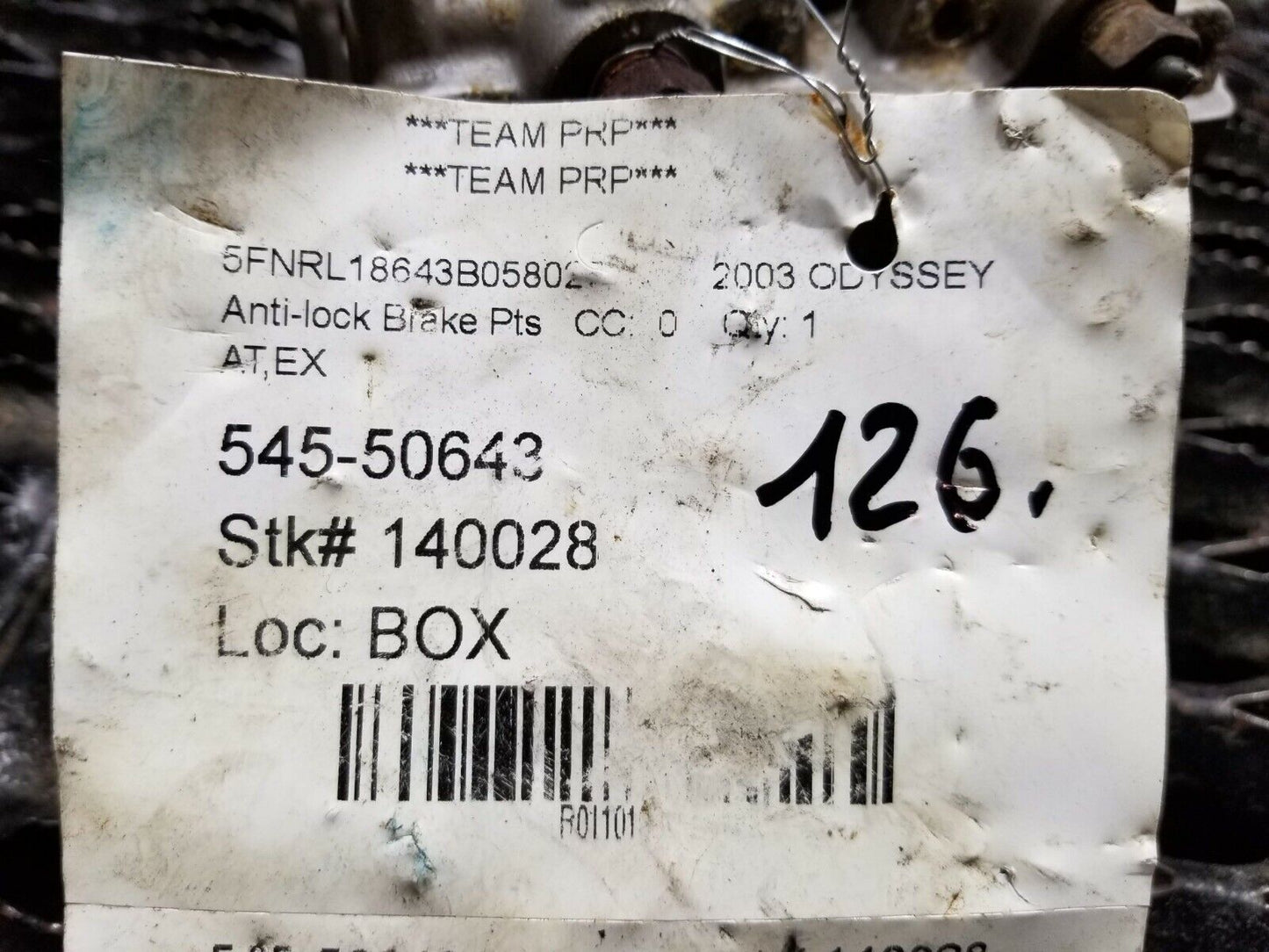 99 00 01 02 03 04 Honda Odyssey Lx Ex Anti Lock Brake ABS Pump 57110s0x OEM #126