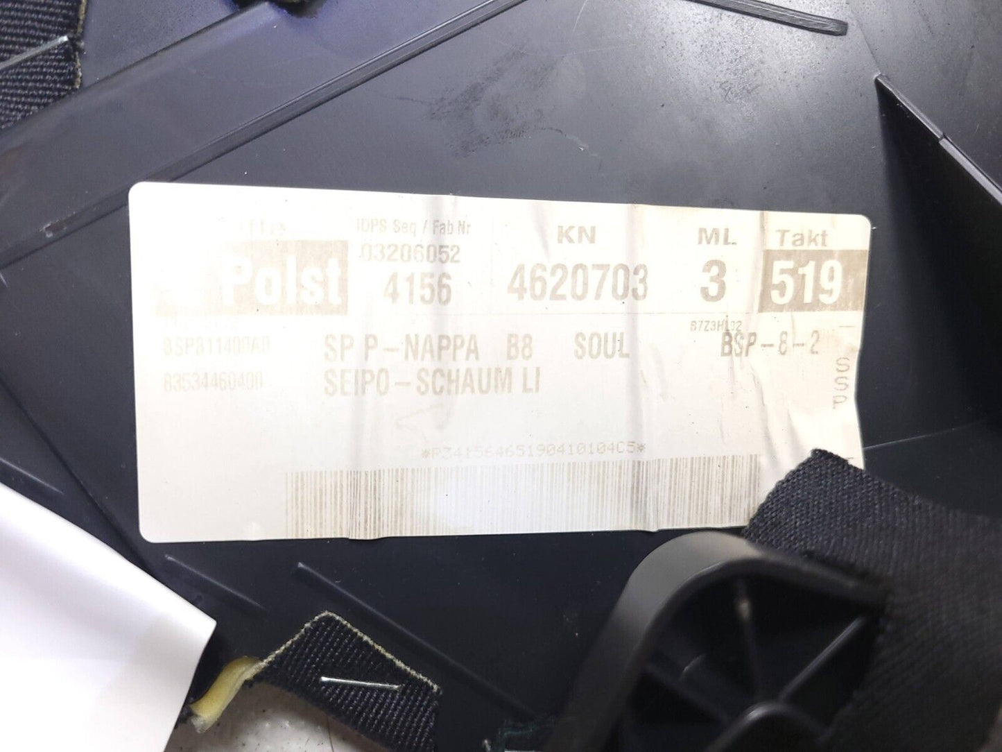 13 14 15 16 Audi A4 S4 Rear Seat Bolster Left Driver Side OEM