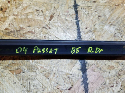02 03 04 VW Passat Sedan B5 Rear Left Driver Door Window Weatherstrip Seal OEM