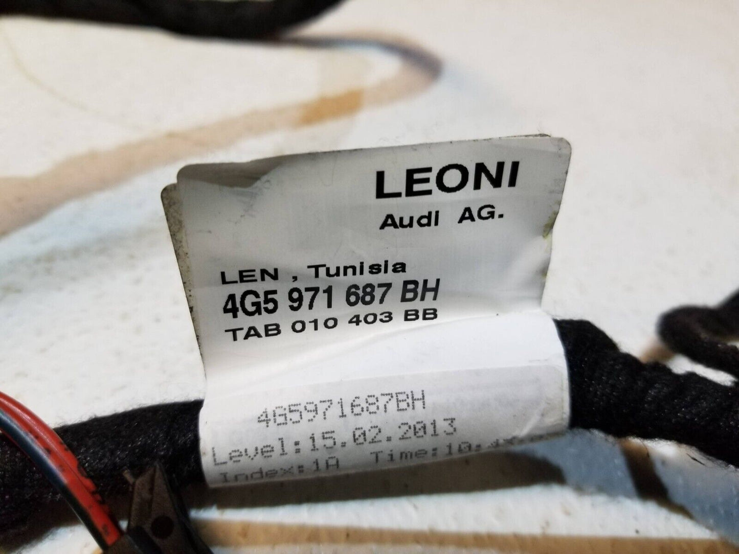12 13 14 15 Audi A6 Rear Left Driver Side Door Wire Harness 4g5971687bh OEM