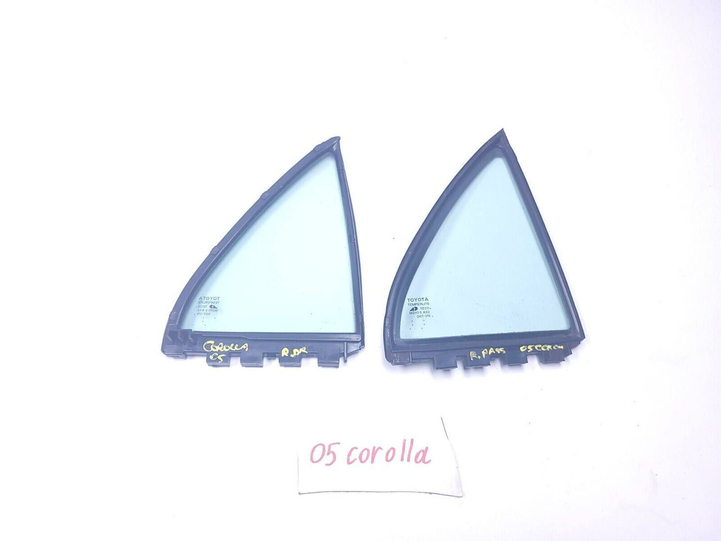 03 - 08 Toyota Corolla Rear Door Vent Window Glass Left & Right 2pcs OEM