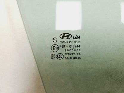 18-21 Hyundai Kona Front Door Window Glass Right Passenger Side OEM 29k Miles