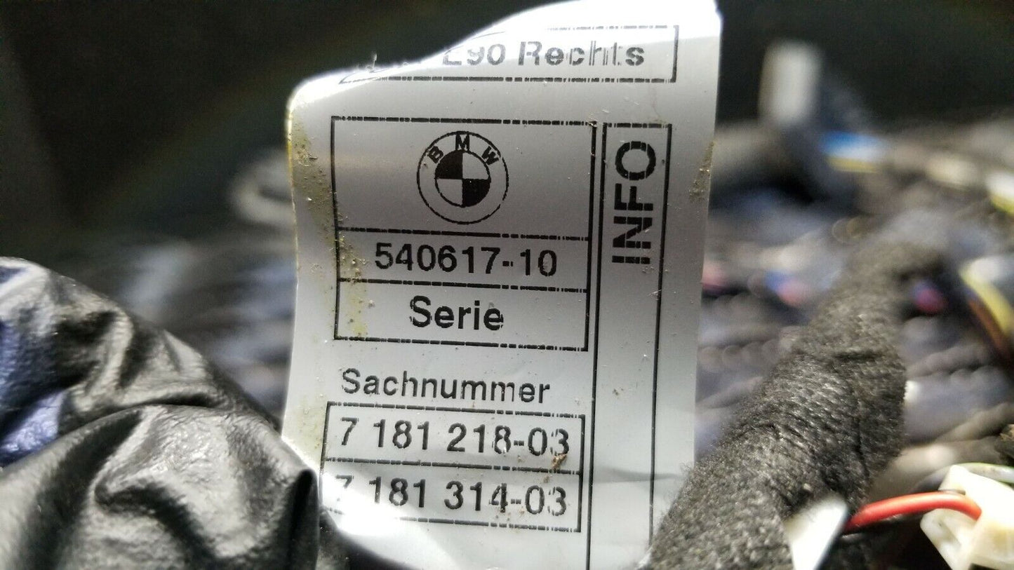 09 10 11 12 BMW 328 E90 Front Right Door Wire Harness Passenger Side OEM