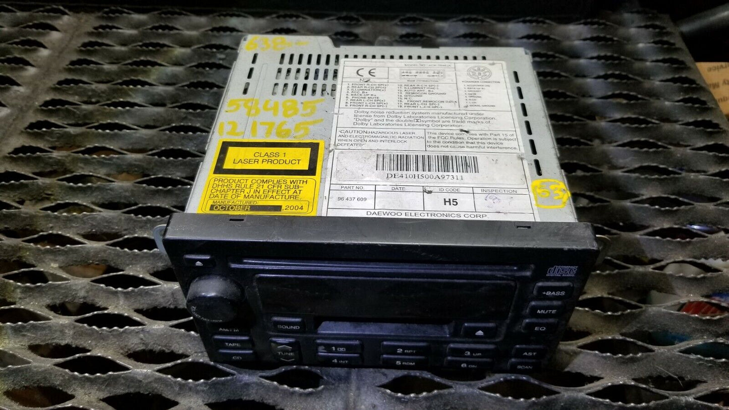 04 05 06 Suzuki Verona Reno AM FM Radio Cd Cassette Player Reciever OEM #63