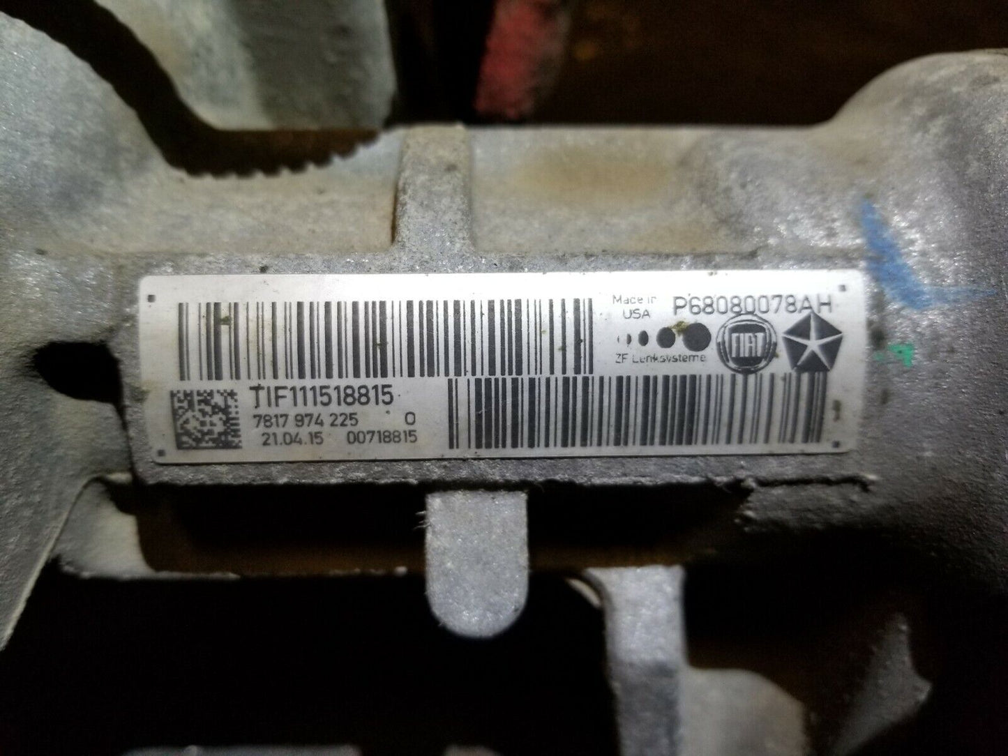 13 14 15 16  Dodge Dart 2.4l Power Steering Rack & Pinion W/ Motor OEM 76k
