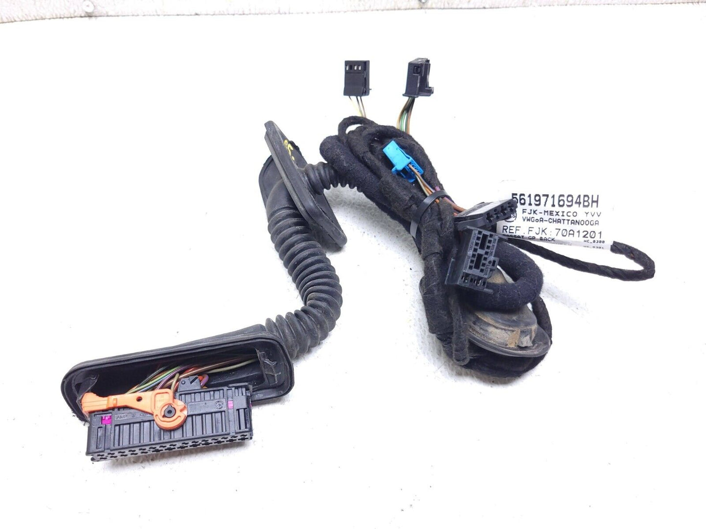 12-19 Volkswagen Passat B7 Rear Door Wire Harness Passenger Side Right OEM