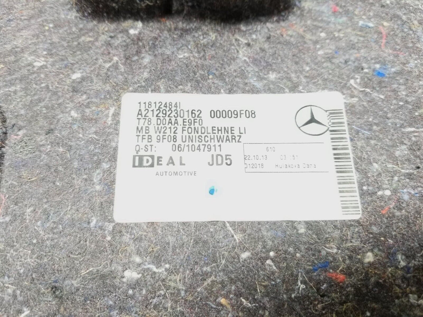 2011 - 2015 Mercedes E350 W212 Rear Seat Cover Panel Pair OEM