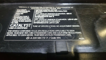 03 04 05 06 Mercedes CL500 Front Radiator Support OEM