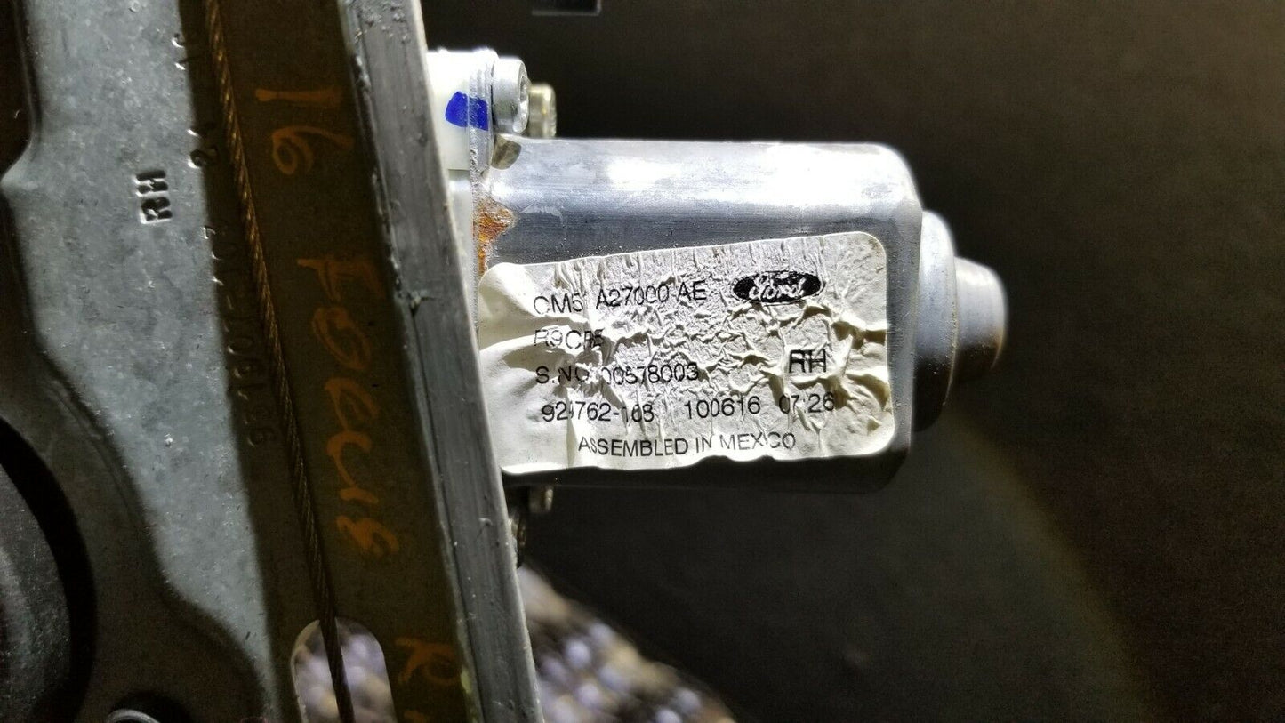 15 16 17 18 Ford Focus Rear Right Pass Side Window Regulator Motor OEM 14k