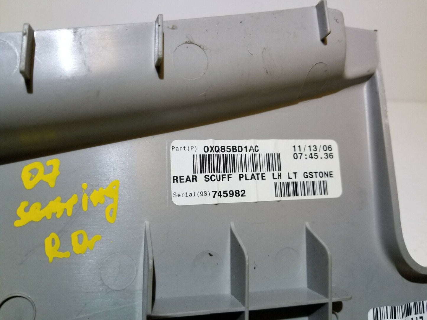 07 08 09 10 Chrysler Sebring Rear Left Driver Door Sill Scuff Plate Trim OEM