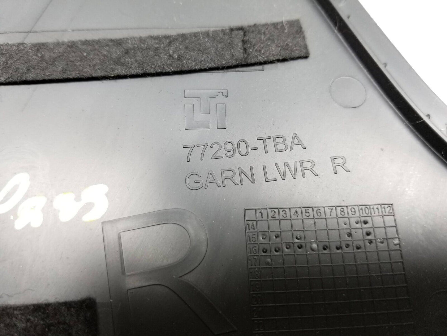 16 17 18 19 20 Honda Civic Sedan Right Pass Side Inner Cover Panel Trim OEM