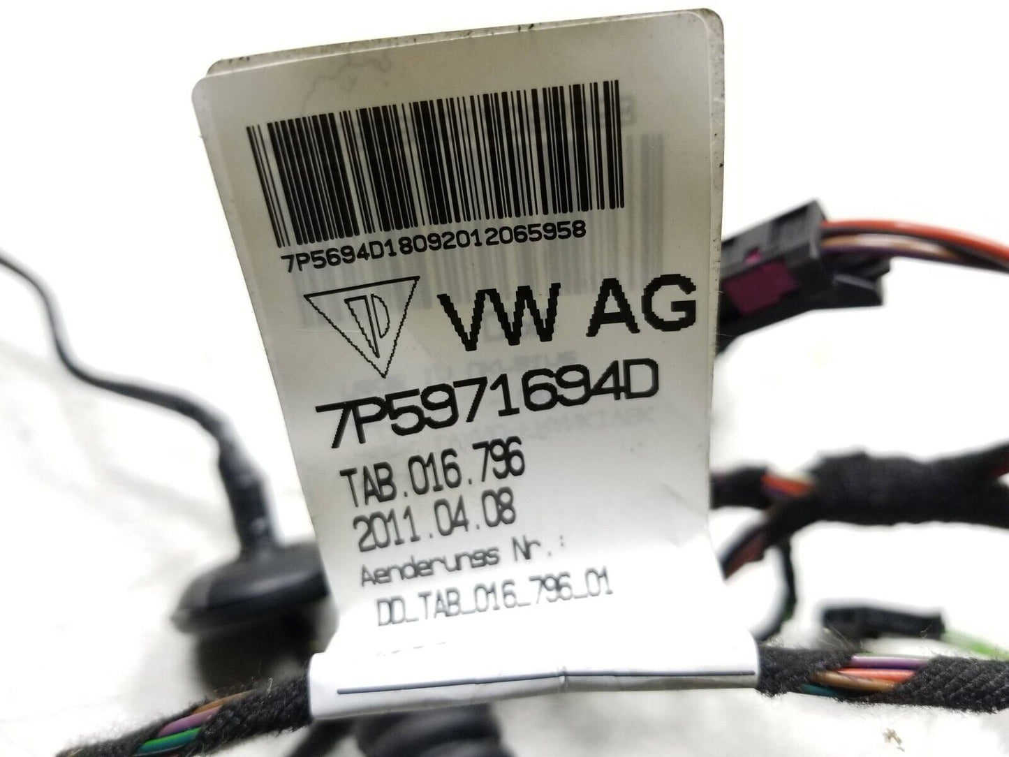 2011 - 2014 Porsche Cayenne Rear Right Passenger Side Door Wire Harness OEM