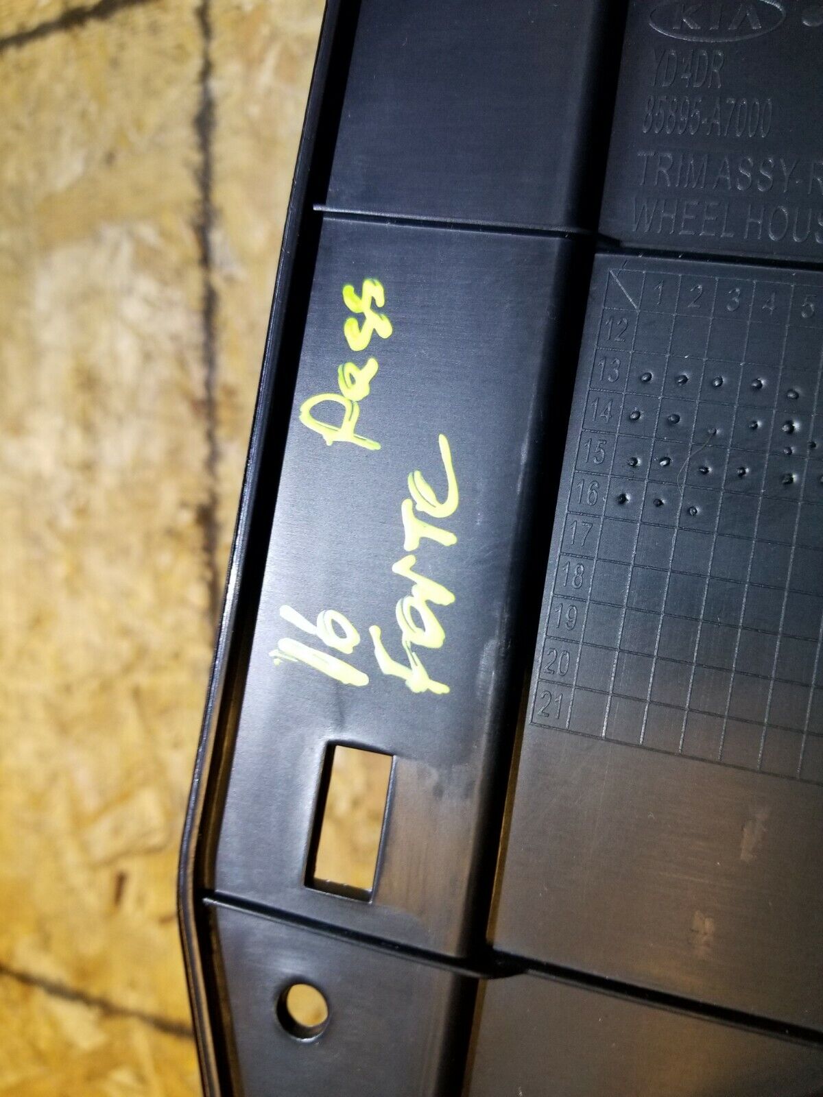 14 15 16 Kia Forte Rear Right Passenger Side Scuff Plate Trim OEM 27k
