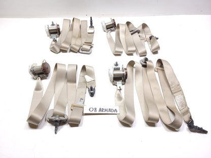 2006-2012 Nissan Armada Rear 2nd & 3rd Row Seat Belt Retractor 4pcs OEM