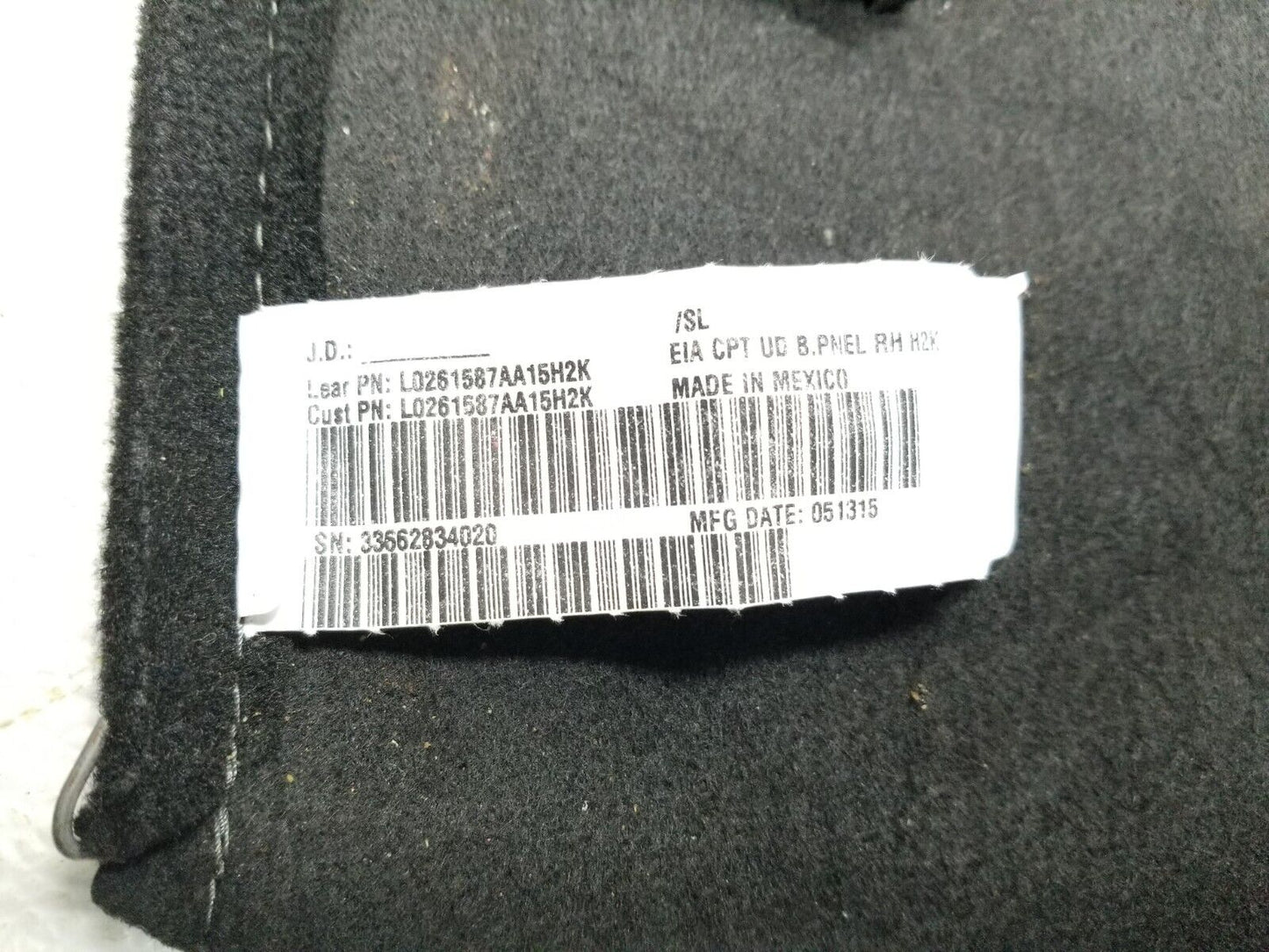 2011 - 2016 Hyundai Elantra Front Seat Back Trim Cover Passenger Side Right OEM