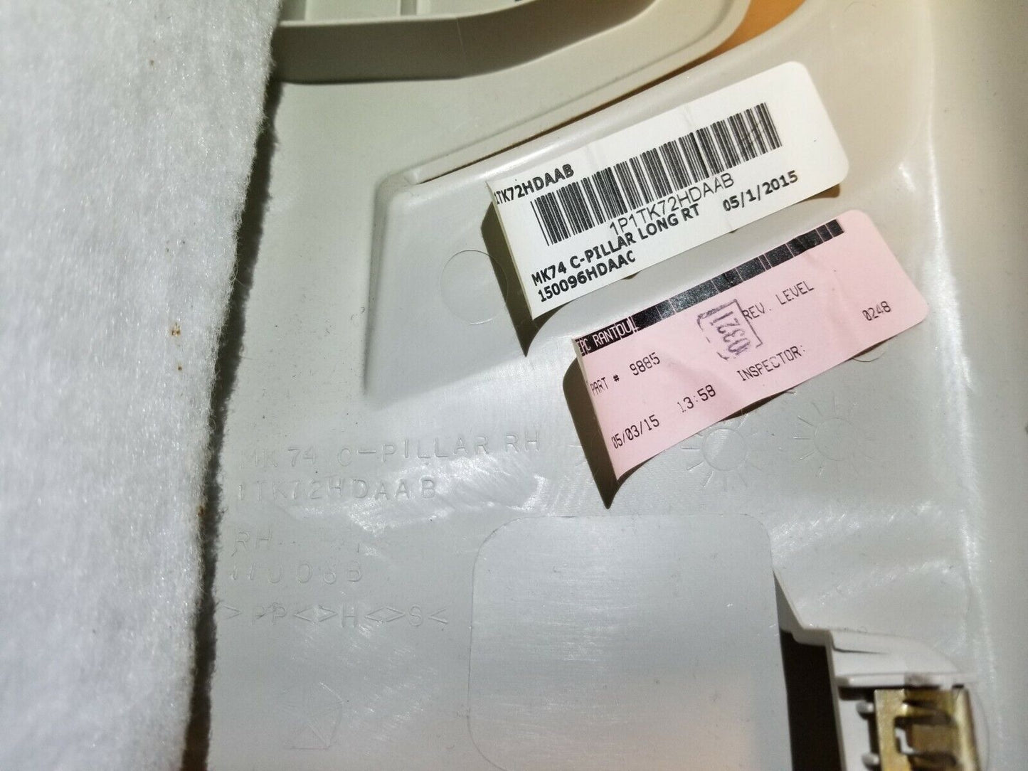 12 13 14 15 16 Jeep Patriot Rear Right Pass Side C Pillar Trim Panel OEM 56k