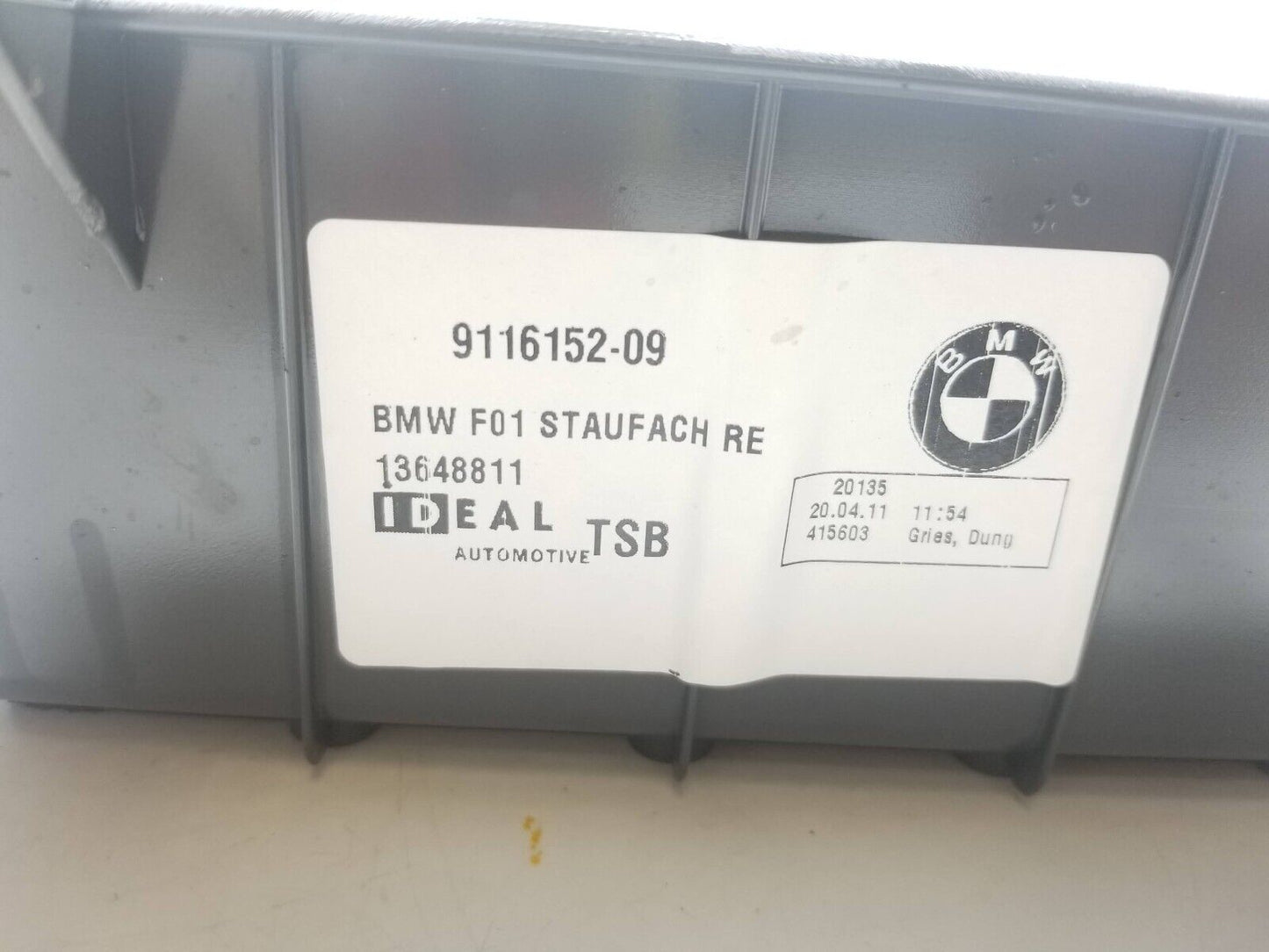 09 10 11 12 BMW 750li Rear Trunk Right Side Lower Storage Compartment Tray OEM
