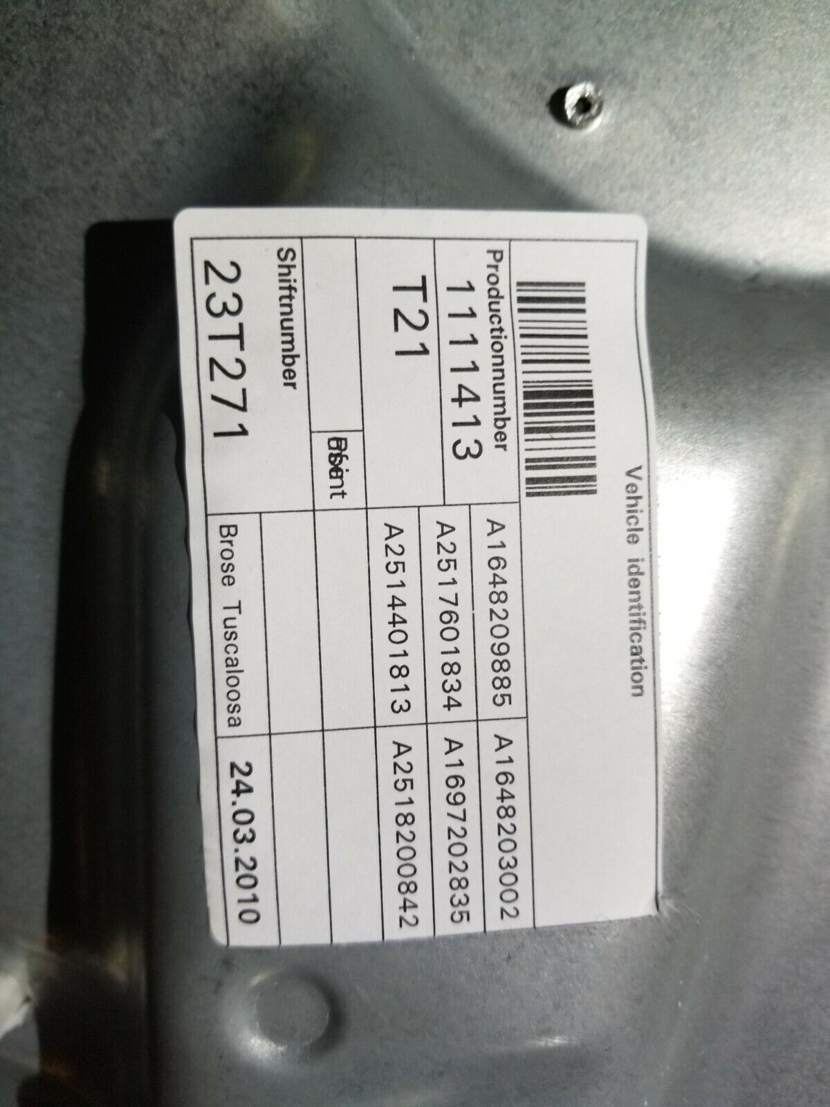 07 08 09 10 Mercedes R350 Front Right Pass Door Window Regulator Panel OEM