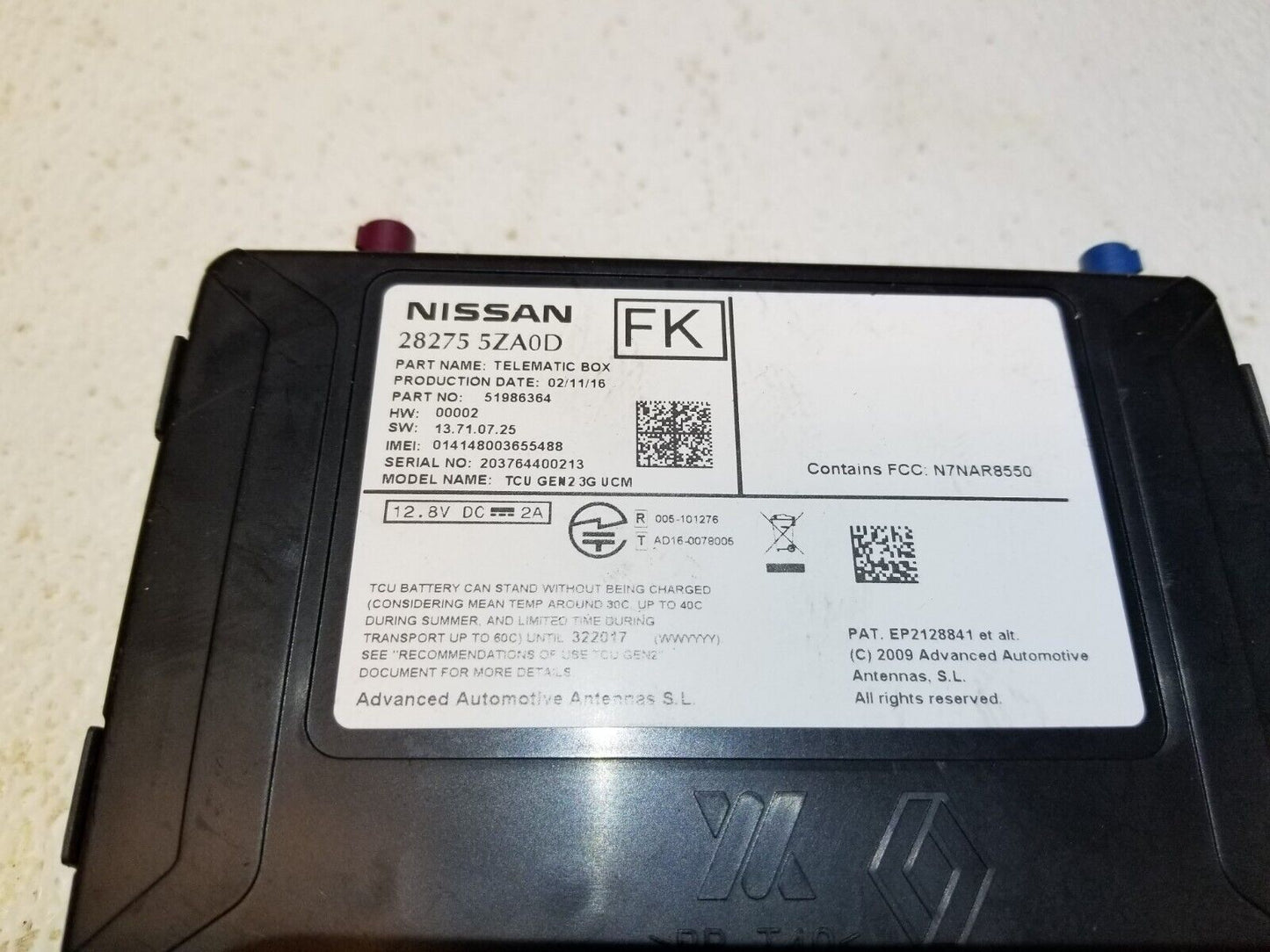 16 17 18 Infiniti Q50 Communication Control Module 28275-5za0d OEM