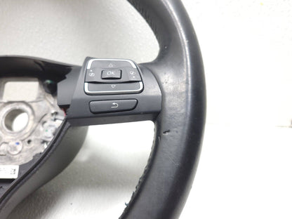 09 10 11 12 Volkswagen Cc Steering Wheel Black Leather OEM