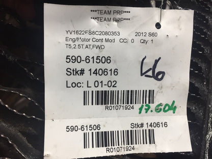 2012 Volvo S60 2.5l T5 Computer Brain Engine Control Ecu Ecm Module Unit OEM 17k