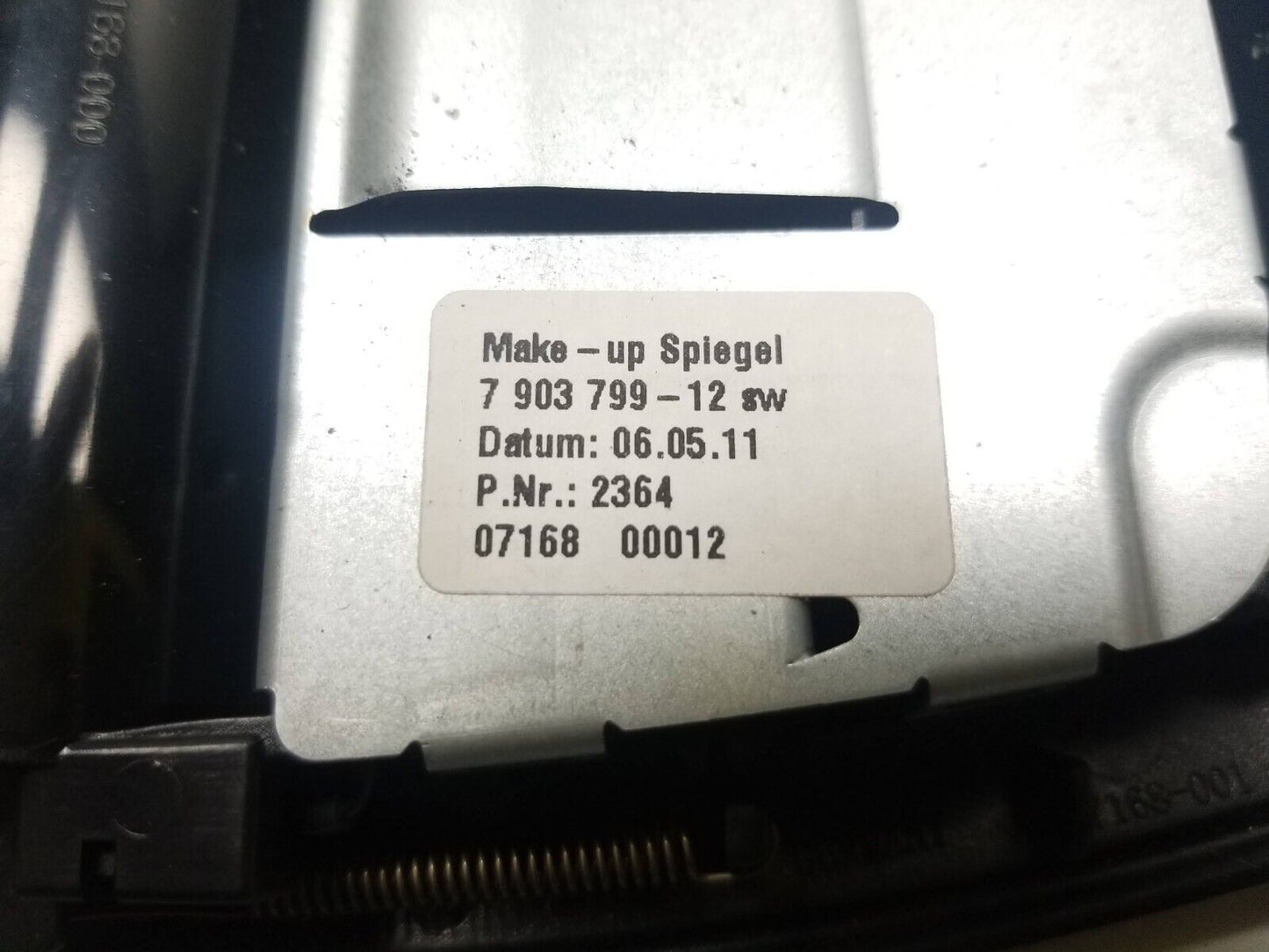 09 10 11 12 BMW 750li Rear Right Pass Interior Overhead Light Makeup Mirror OEM
