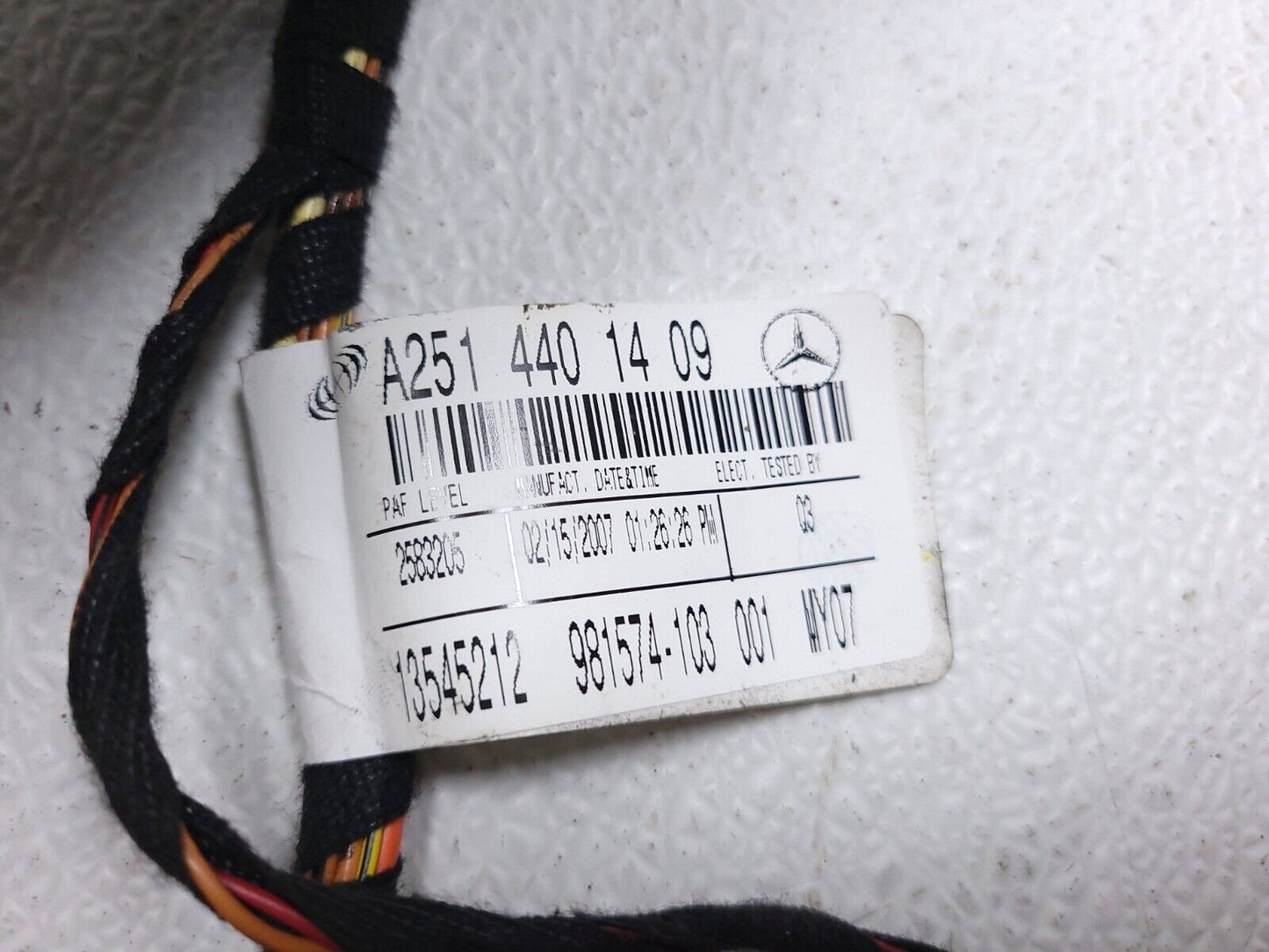 06 07 08 09 10 11 Mercedes Ml500 Door Wire Harness Front Left Driver Side OEM