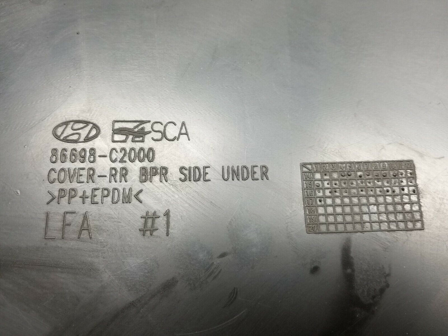 15 16 17 Hyundai Sonata Rear Bumper Cover Heat Shield Left Driver Side OEM